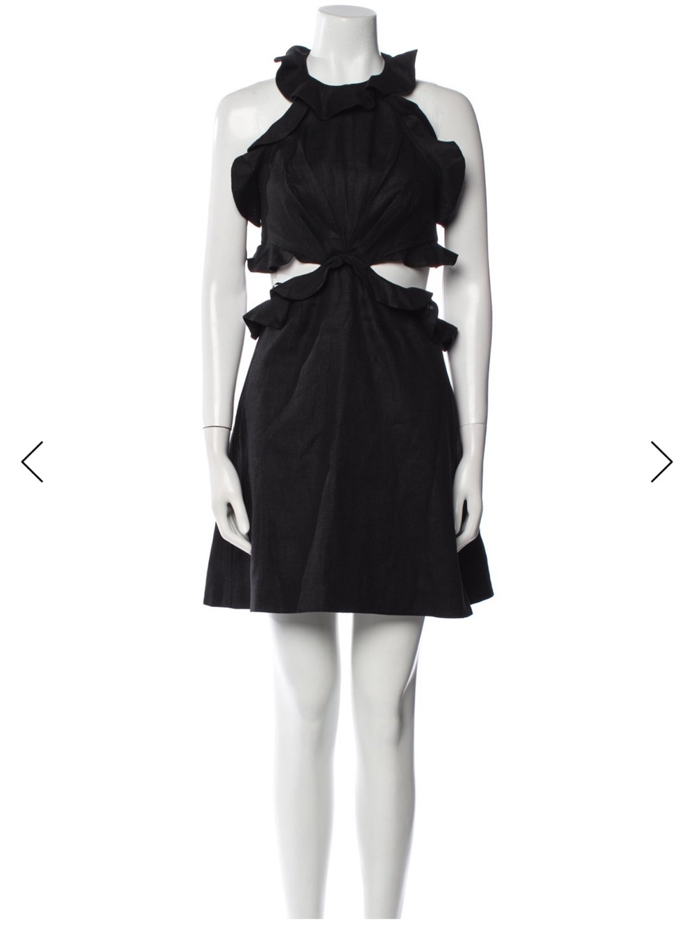 Zimmermann Black Ruffle Cutout Mini Dress - Picture 3 of 4